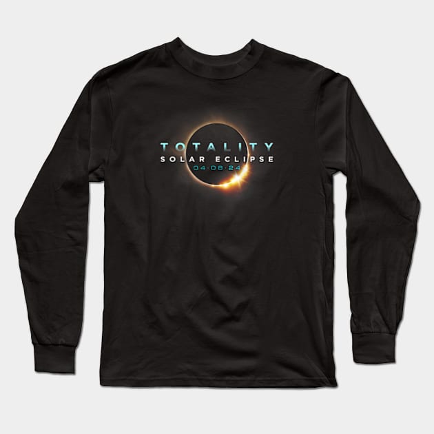 Astronomy Lovers! Total Solar Eclipse 2024 Totality 04.08.24 Long Sleeve T-Shirt by johnhawilsion